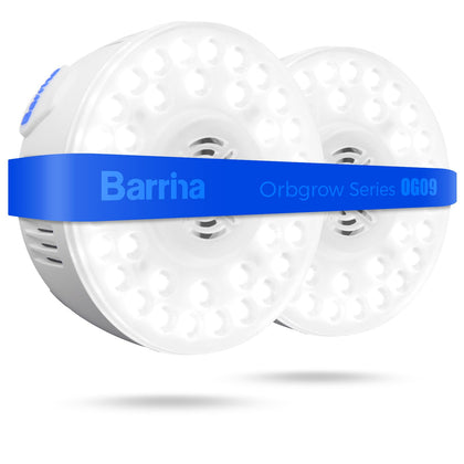 Barrina Orbgrow OG09 panel close-up highlighting compact, efficient lighting for small shelves