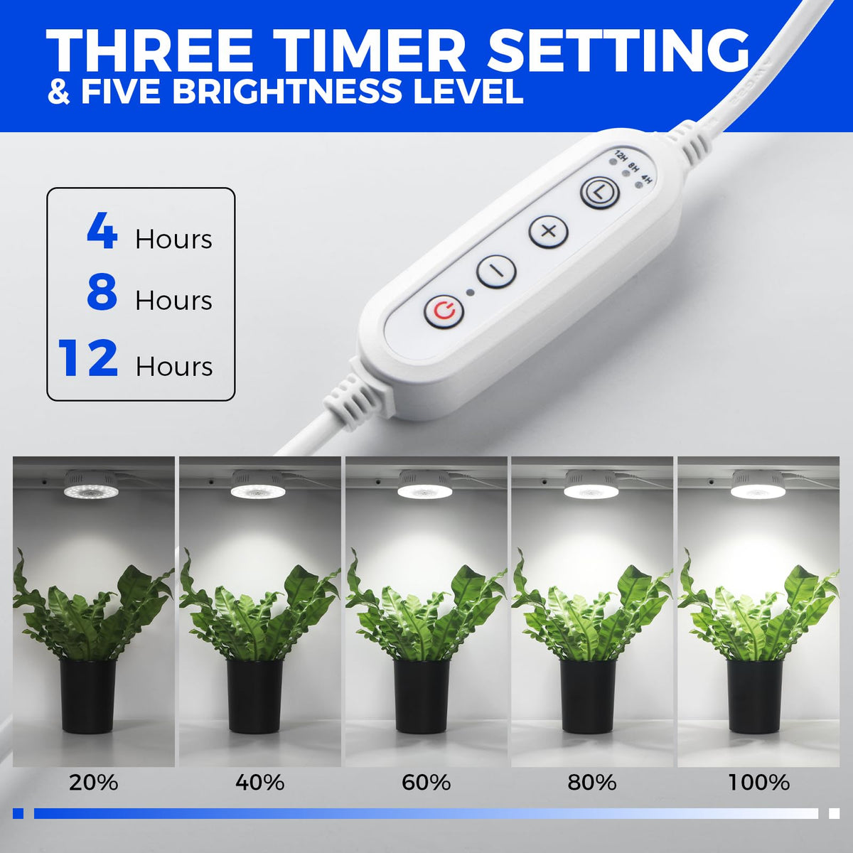Barrina Orbgrow OG09 puck light supports schedules with 3 timer options.