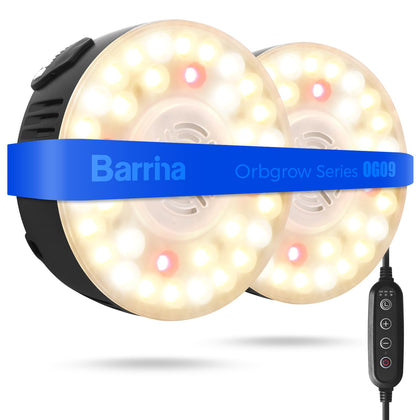 Barrina Orbgrow OG09 puck light on a desk for compact indoor growth