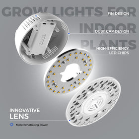 Barrina Orbgrow OG09 puck light is easy to reposition in shelves.