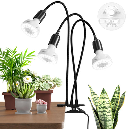 Barrina Orbgrow OG11A3 clip-on light on a shelf delivers bright indoor plant illumination