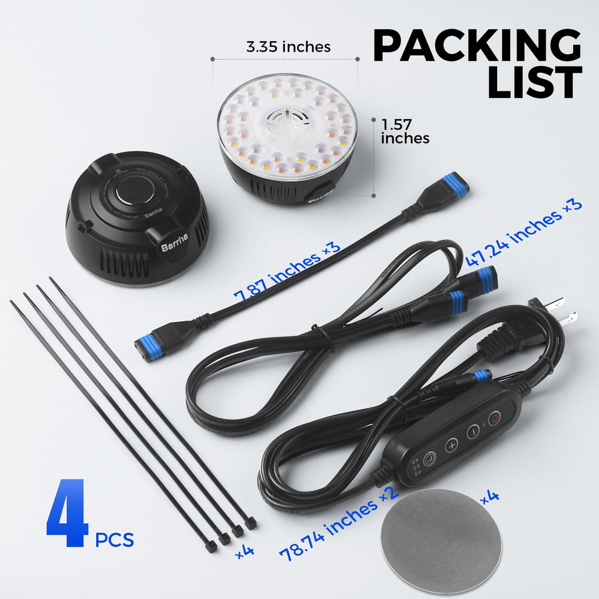 Barrina Orbgrow OG09 puck light four-pack for scalable indoor lighting.