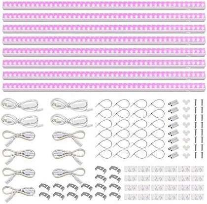 Barrina T5 Grow Light full-spectrum pink 2ft supports healthy indoor seedling growth and foliage