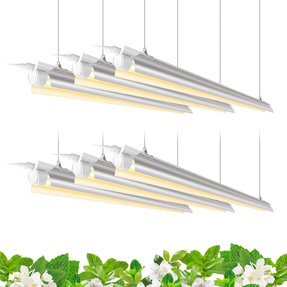 Barrina T8 grow light 252W six-pack with on/off switch for easy setup