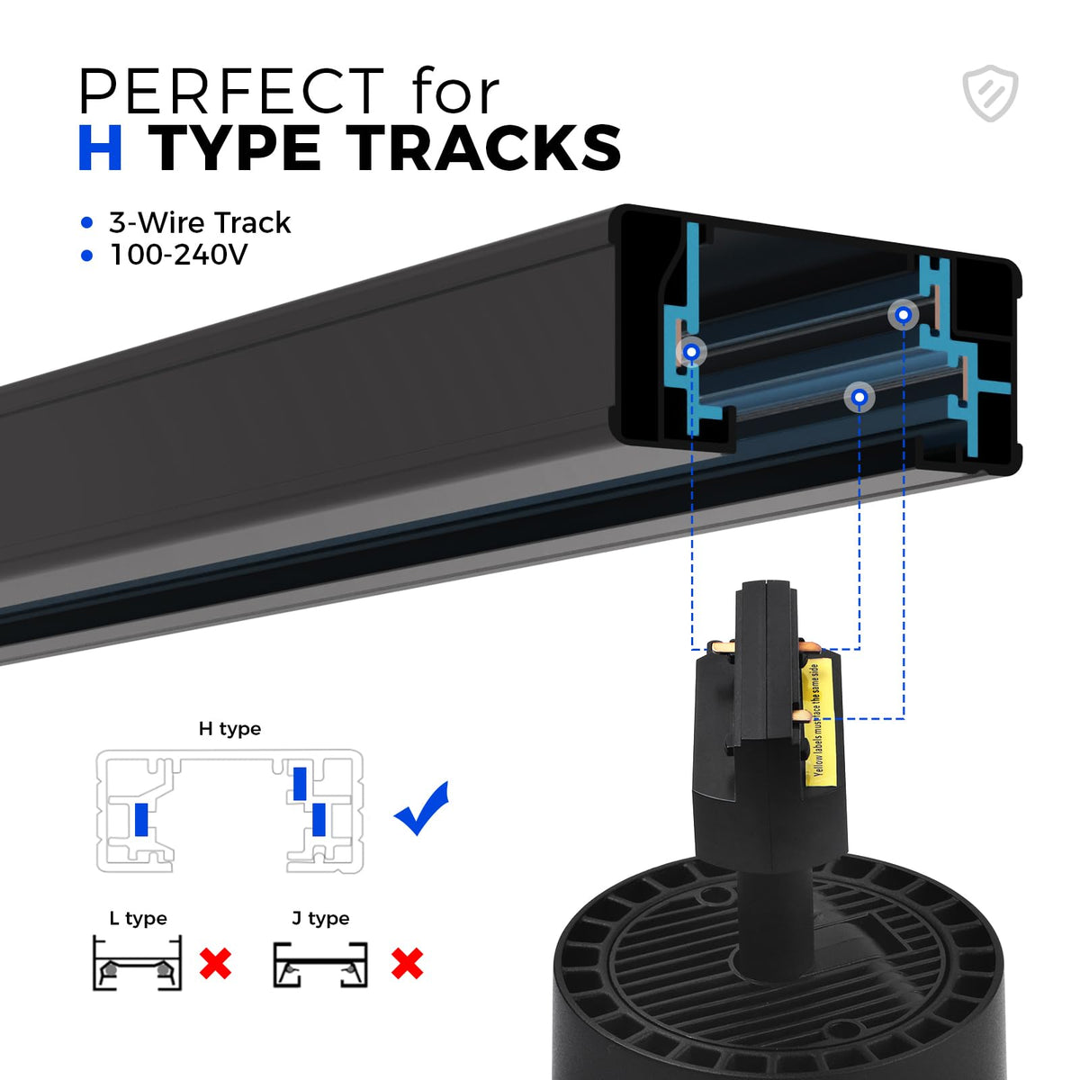 Barrina TR40c power cord 164ft enables flexible ceiling placement.