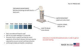 Bartovation strips ready for use in water-based sanitizing solutions.