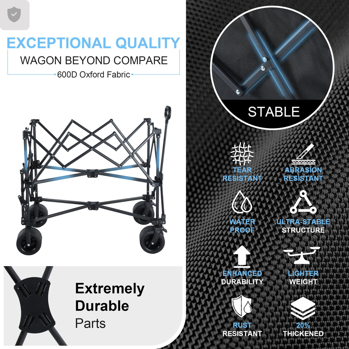 BARWING 400L double-decker storage keeps groceries and gear organized and accessible.
