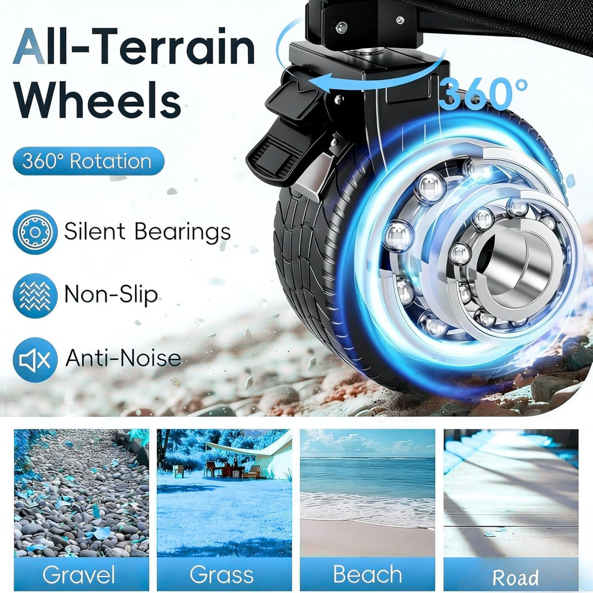 BARWING advanced steering and locking handle provide solid control on various terrain.