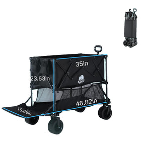 BARWING quick-fold portable wagon folds for fast storage after trips.