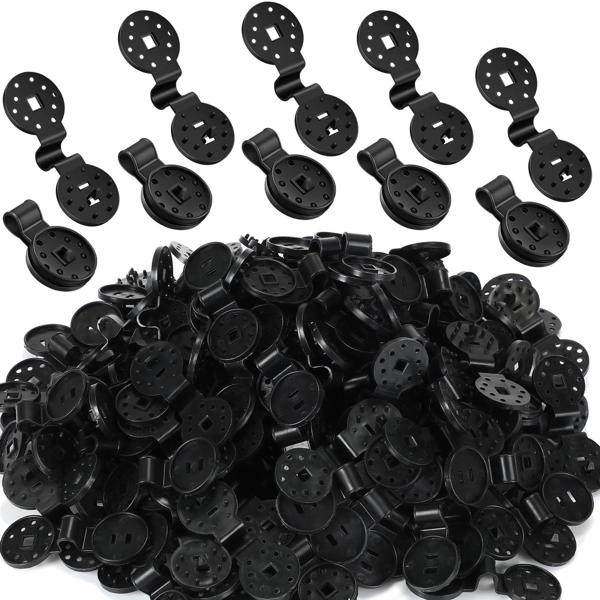 Barydat 400-piece black shade clips pack for quick shade cloth setup.