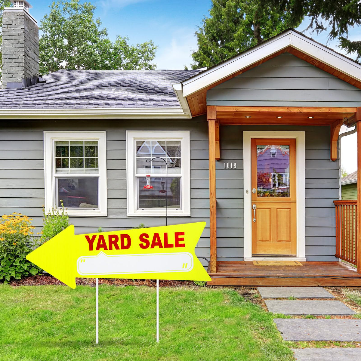 Barydat yard sale signs feature arrow design to help locate your sale