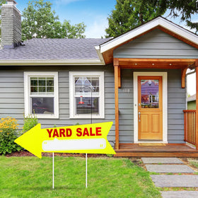 Barydat yard sale signs feature arrow design to help locate your sale