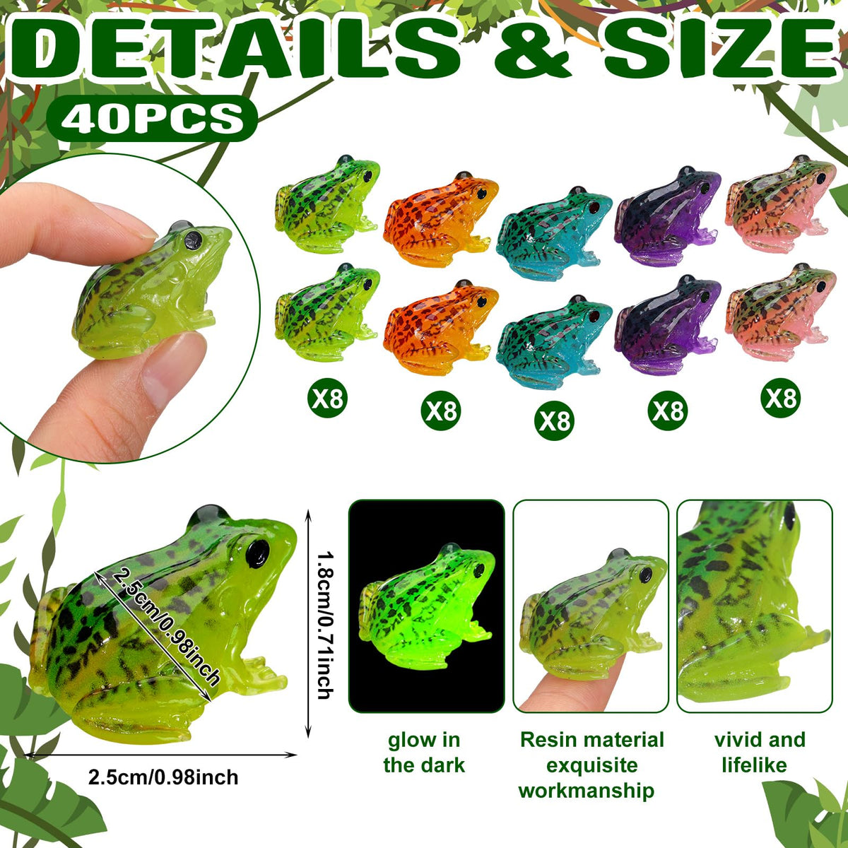 Barydat frog figurine purple glow brightens terrariums and dollhouses
