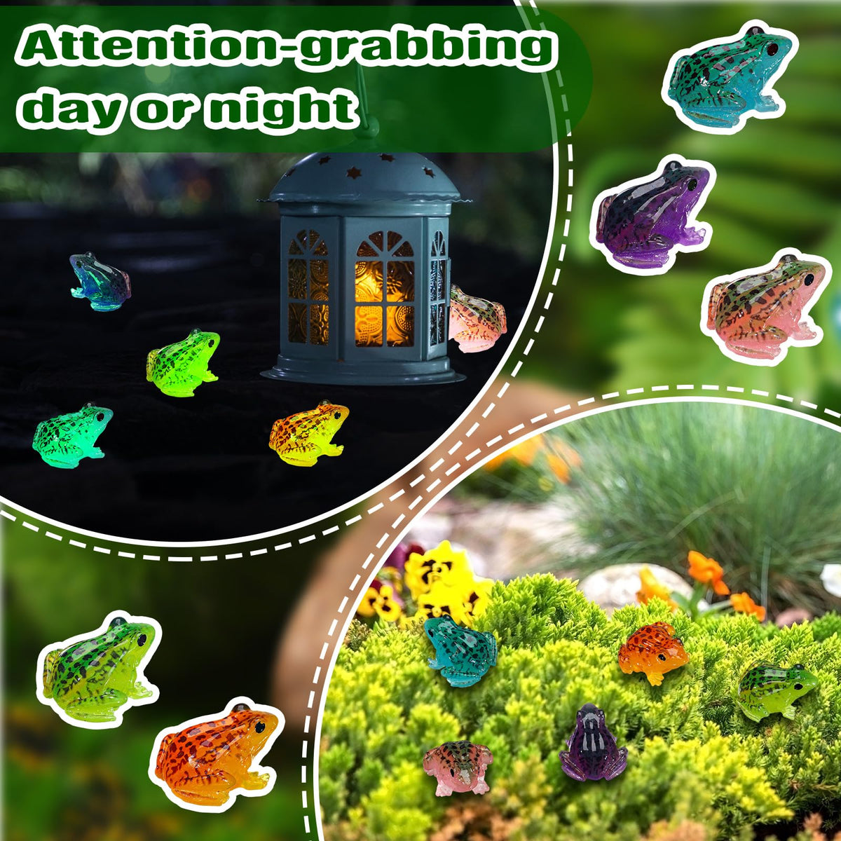 Barydat frog figurine red glow adds charm to windowsills and planters