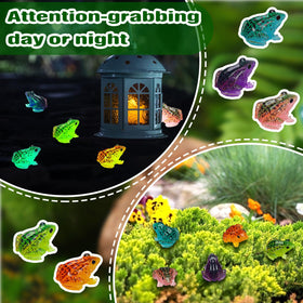 Barydat frog figurine red glow adds charm to windowsills and planters