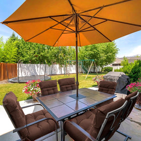 Barydat coffee cushion, outdoor-ready for patios, balconies, and porches.
