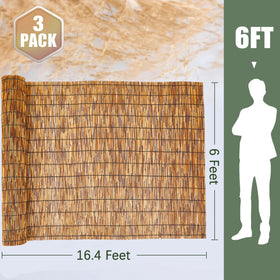 Barydat natural reed fence close-up shows carbonized texture and durable weave.