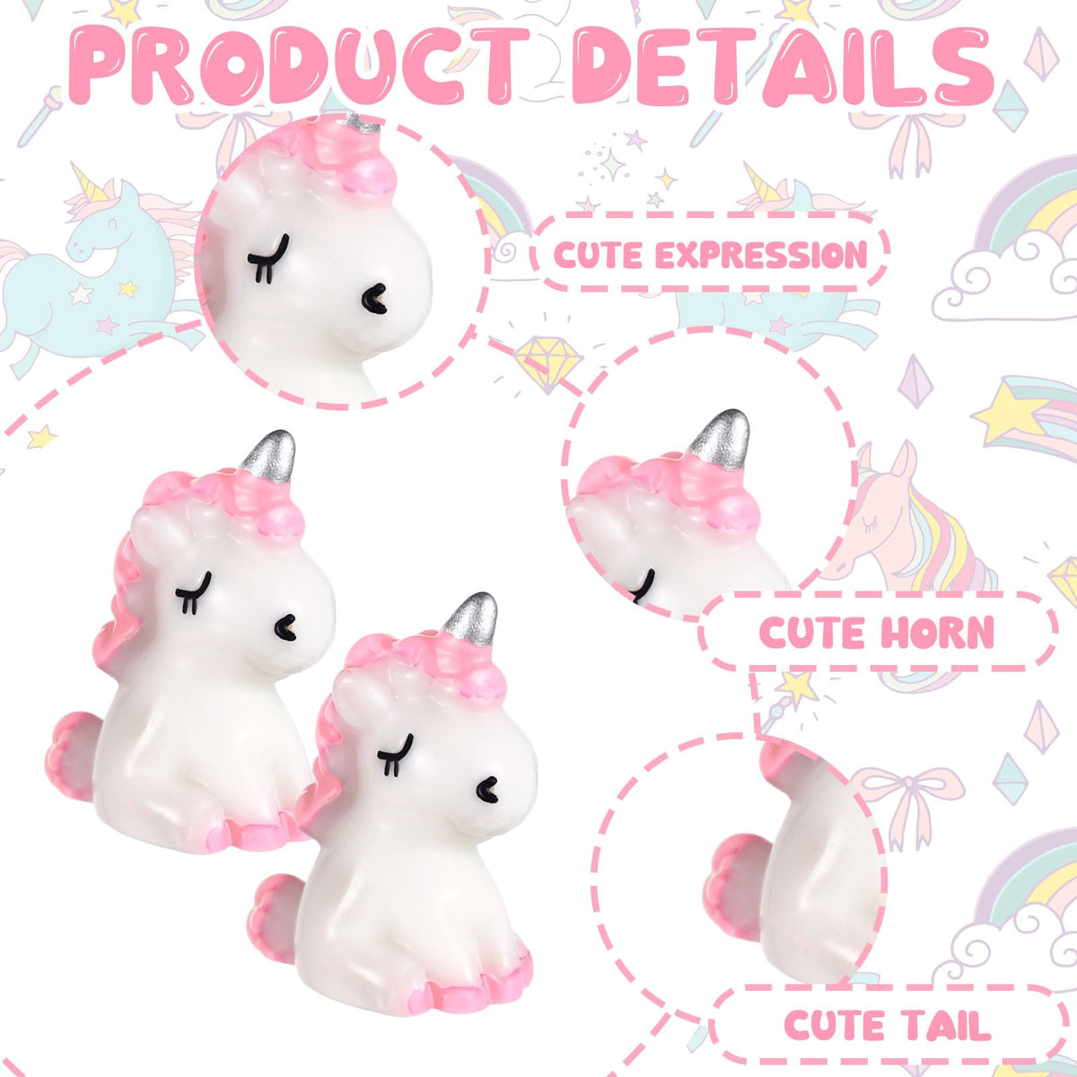 Barydat tiny unicorn figurines as cake toppers and gift accents