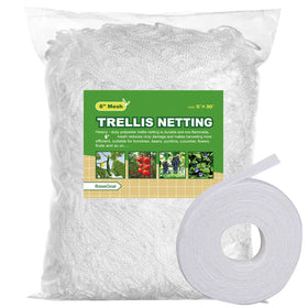 BaseGoal all-weather trellis netting with 6-inch mesh supporting heavy crops