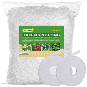 BaseGoal all-weather trellis netting white mesh providing durable vine support