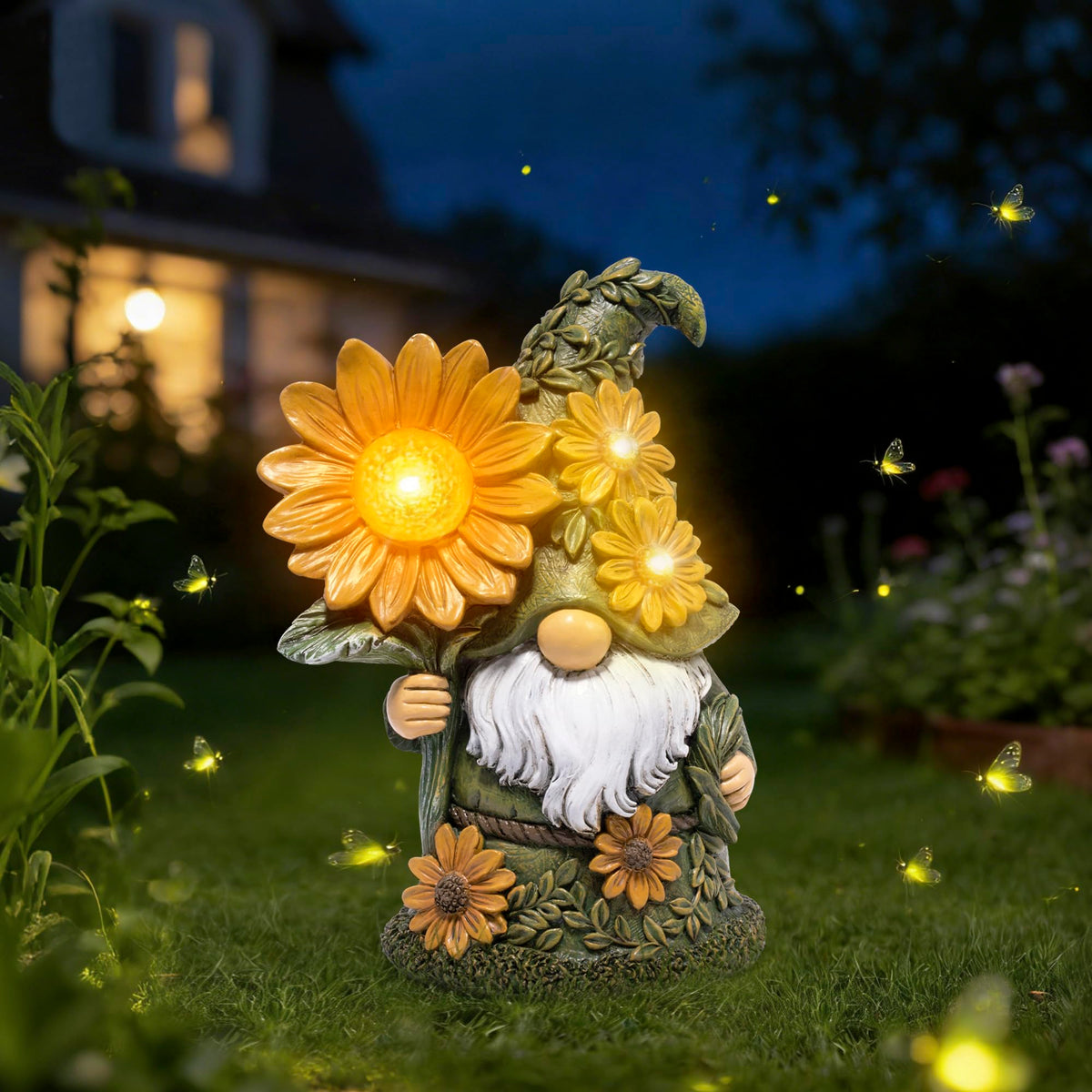 Basen backyard walkway gnome complements paths and lawn edges nicely.