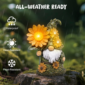 Basen hand-painted resin gnome outdoor adds cheerful detail to a garden.