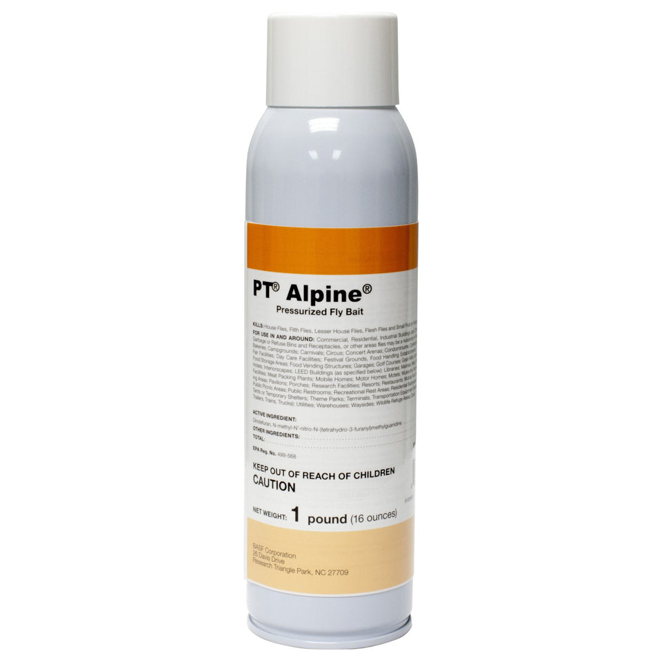 BASF PT Alpine Fly Bait can label close-up for fast-acting control