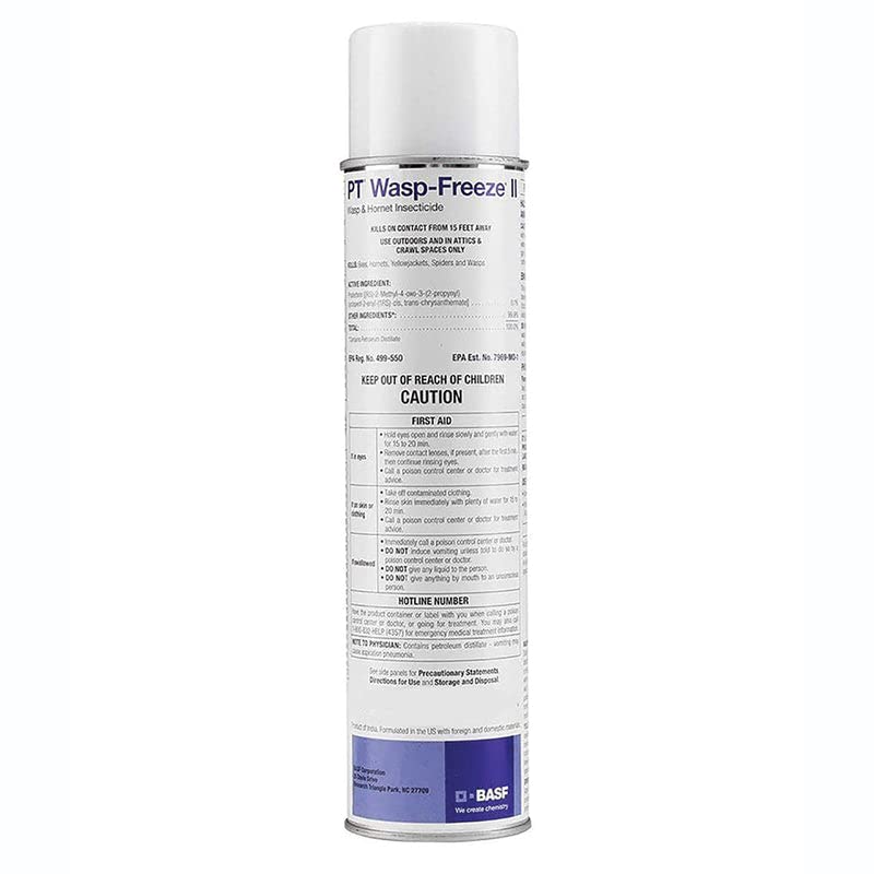 BASF PT Wasp-Freeze II spray targets wasps and hornets with quick knockdown for safer outdoor control.
