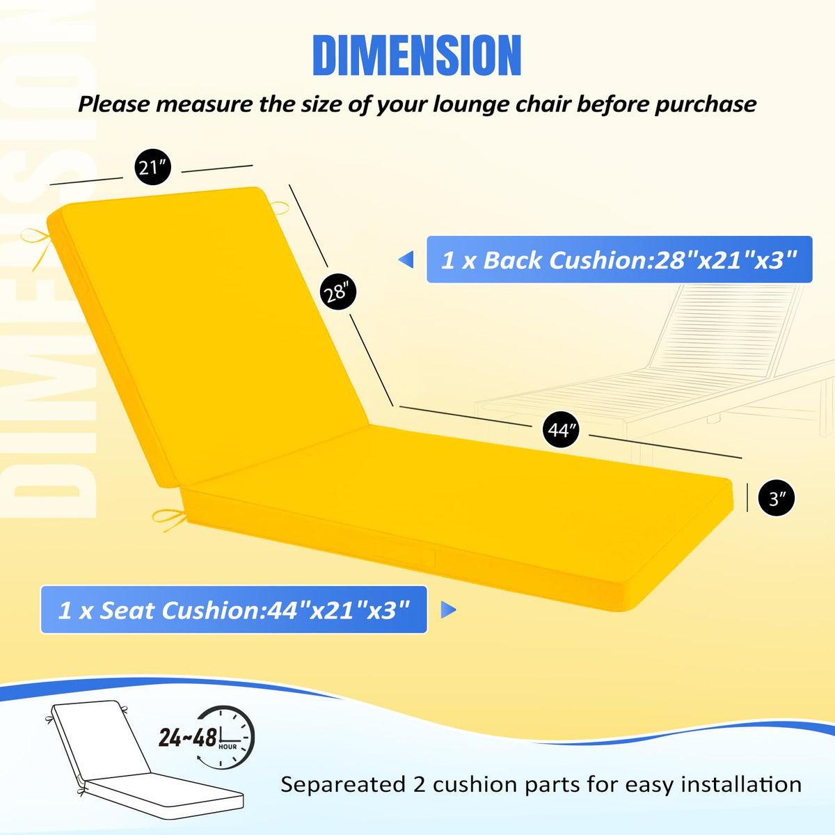 Basic Beyond Chaise Lounge Cushions 3-layer waterproof design protects foam from moisture.