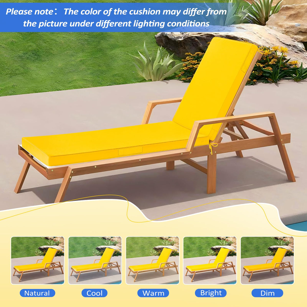 Basic Beyond Chaise Lounge Cushions handles facilitate easy transport around the outdoor space.