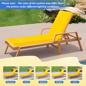 Basic Beyond Chaise Lounge Cushions handles facilitate easy transport around the outdoor space.