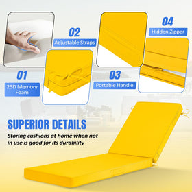 Basic Beyond Chaise Lounge Cushions removable cover demonstrates hidden zipper for easy washing.