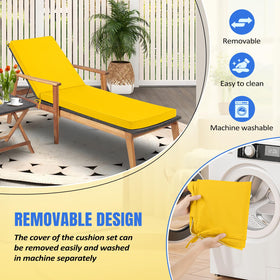 Basic Beyond Chaise Lounge Cushions with straps keeps cushions secure on the chair.
