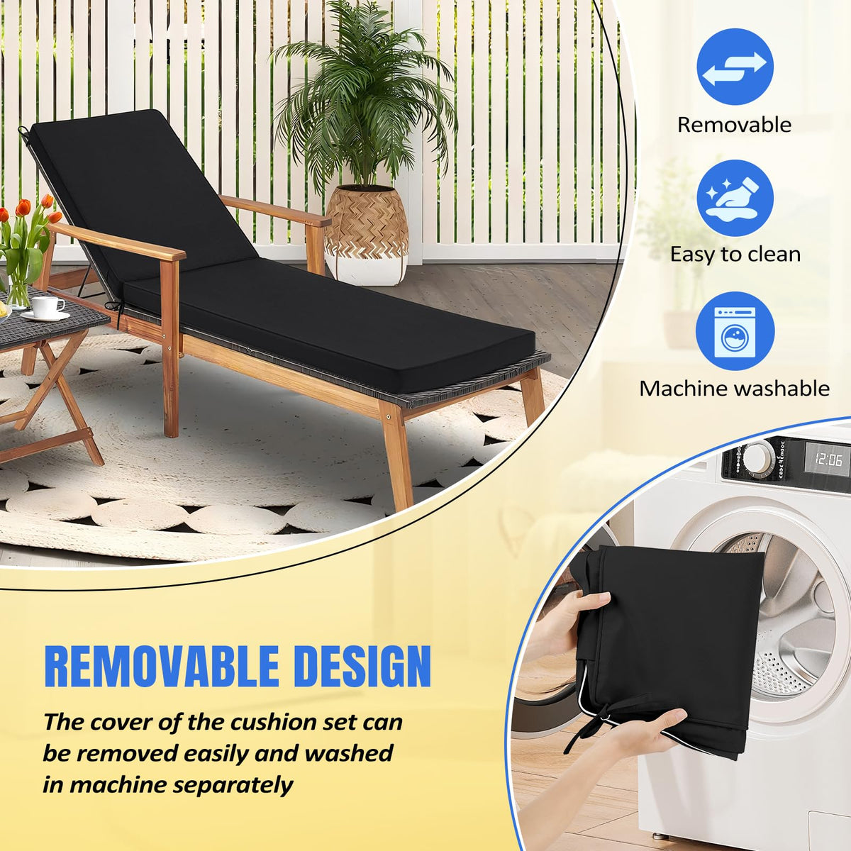 Basic Beyond removable cover allows easy washing after outdoor use.
