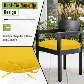 Cushions measure 17x16x2 inches for standard chairs.