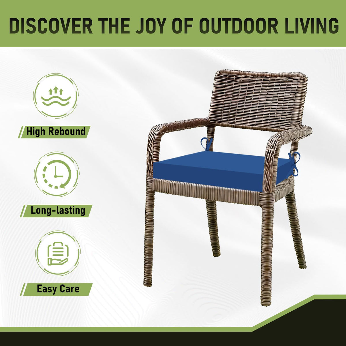 Basic Beyond foam-core cushions offer soft support for cozy patio lounging