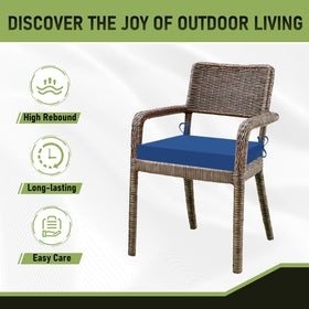 Basic Beyond foam-core cushions offer soft support for cozy patio lounging
