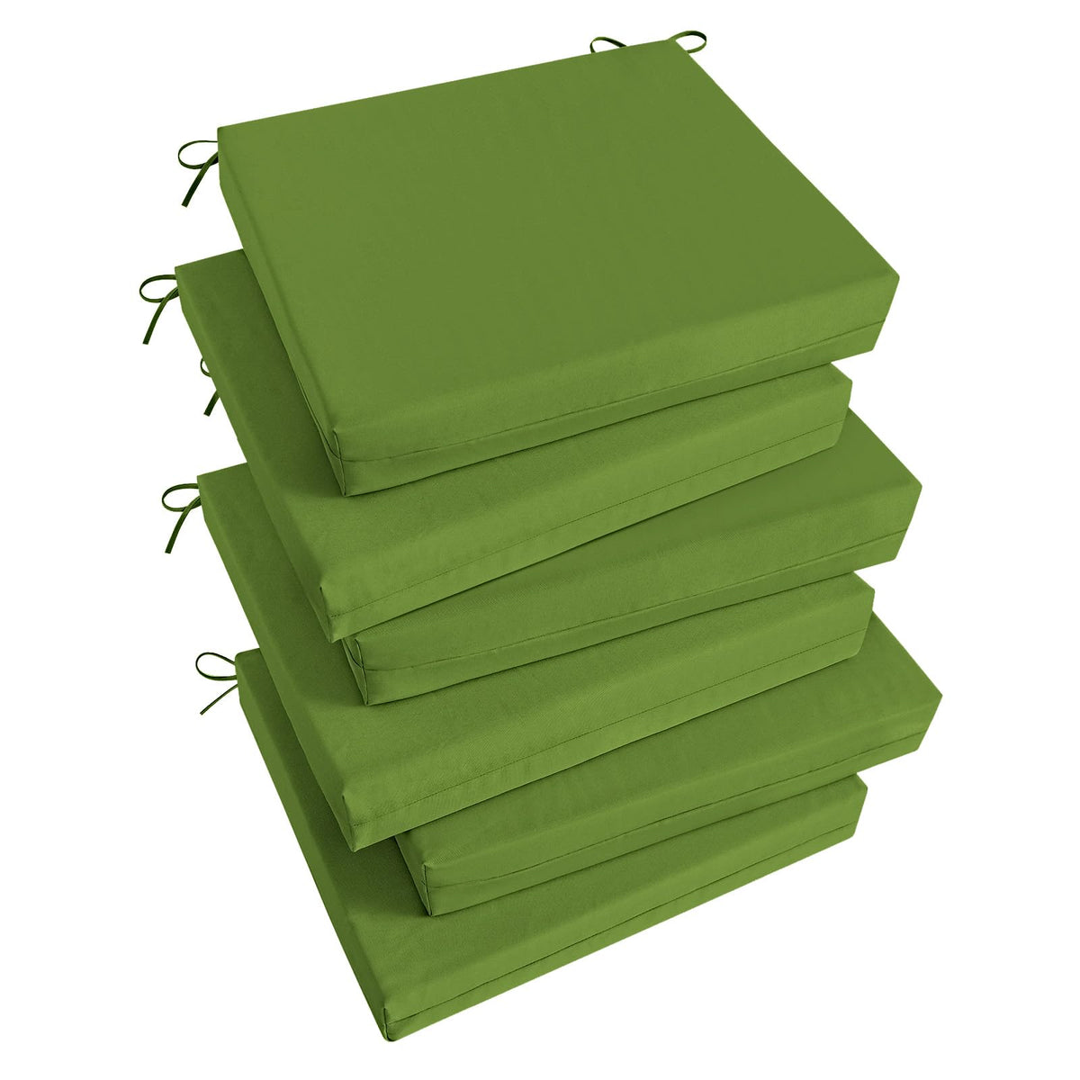 Basic Beyond grass green outdoor cushion with strap for stability.