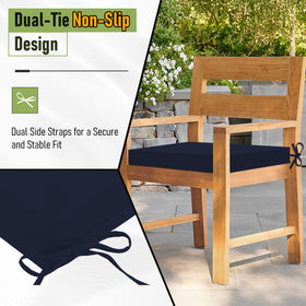 Basic Beyond Navy cushions in a stylish patio setup for outdoor relaxation