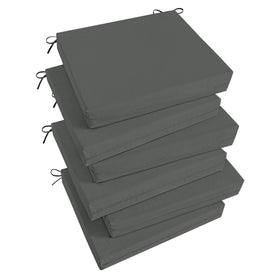 Basic Beyond outdoor chair cushions 6-set in charcoal grey with stable fit for relaxed patio seating.