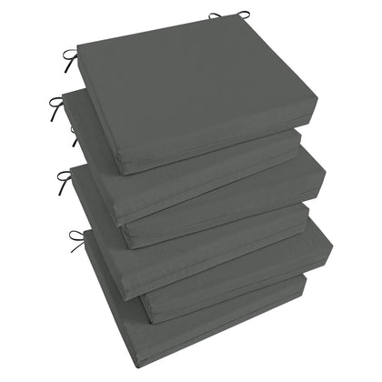 Basic Beyond outdoor chair cushions 6-set in charcoal grey with stable fit for relaxed patio seating.
