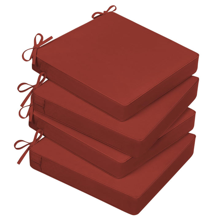 Basic Beyond outdoor chair cushions brick red front view offering plush patio comfort