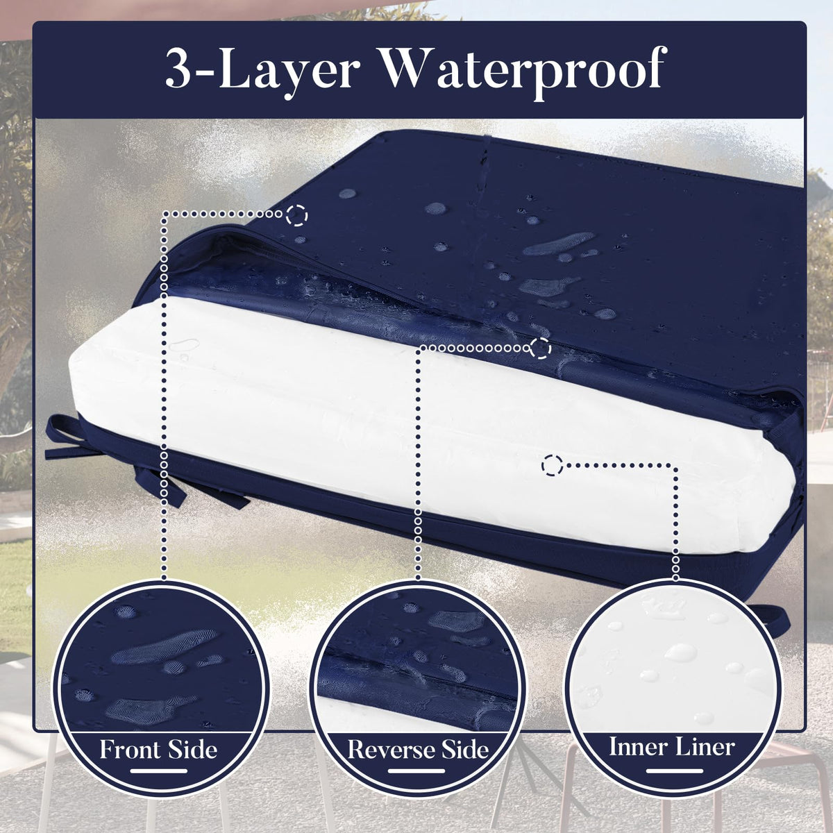 Basic Beyond cushions with carry handle for easy transport and setup.