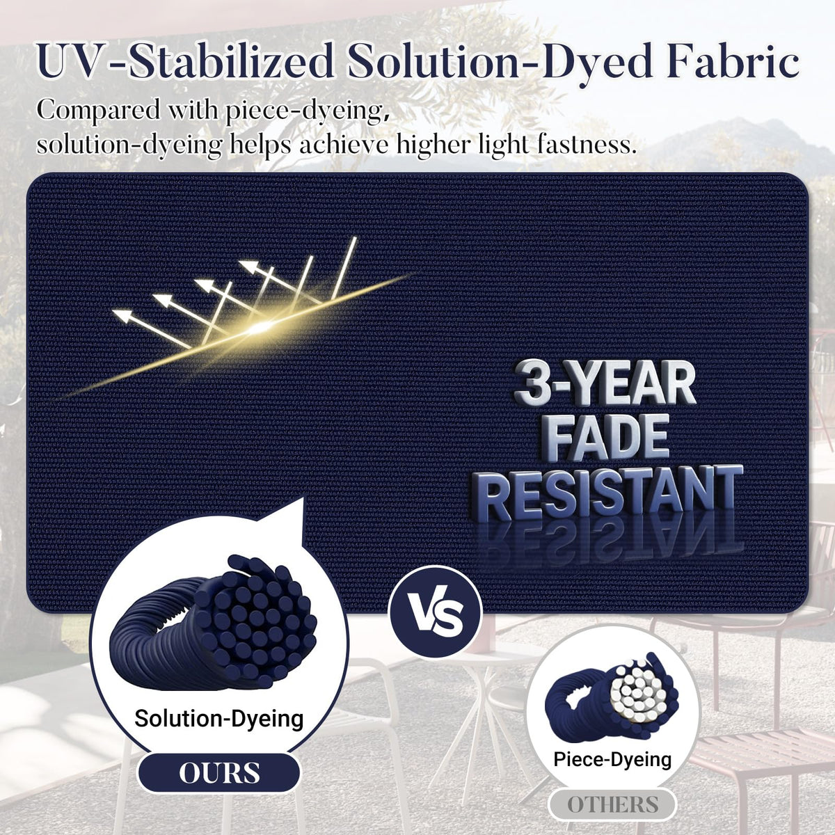 Basic Beyond cushions with non-slip straps stay secure on windy outdoor chairs.
