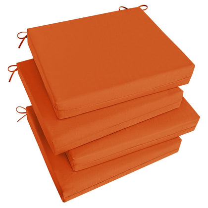 Basic Beyond outdoor chair cushions in orange, front view, offer added patio comfort