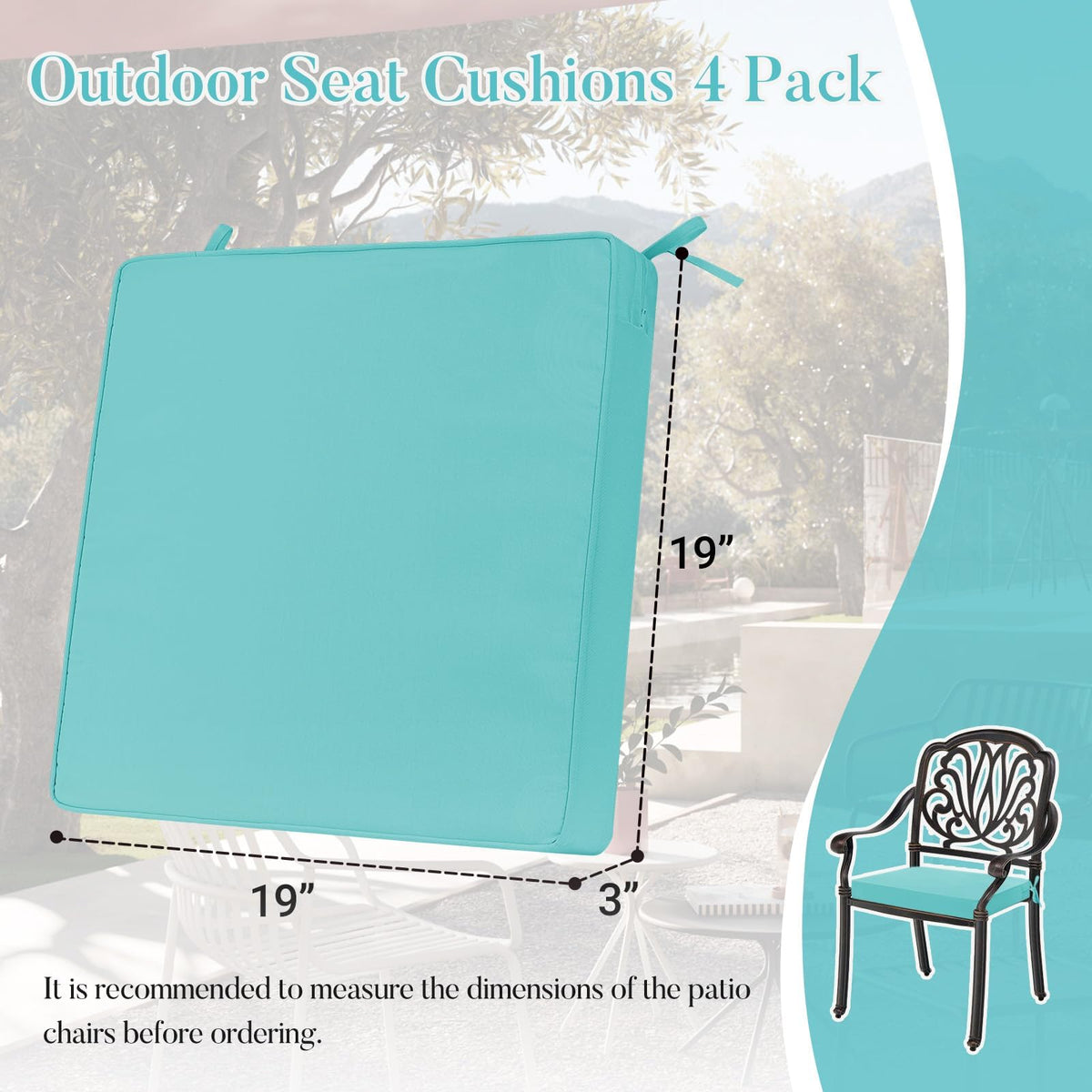 Basic Beyond teal cushions with TPU overlay to reduce moisture at seams
