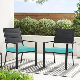Basic Beyond cushions on square-corner chairs for versatile styling