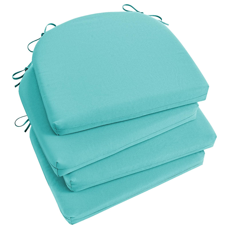 Basic Beyond outdoor chair cushions teal set of 4 with durable covers for weather-ready comfort.
