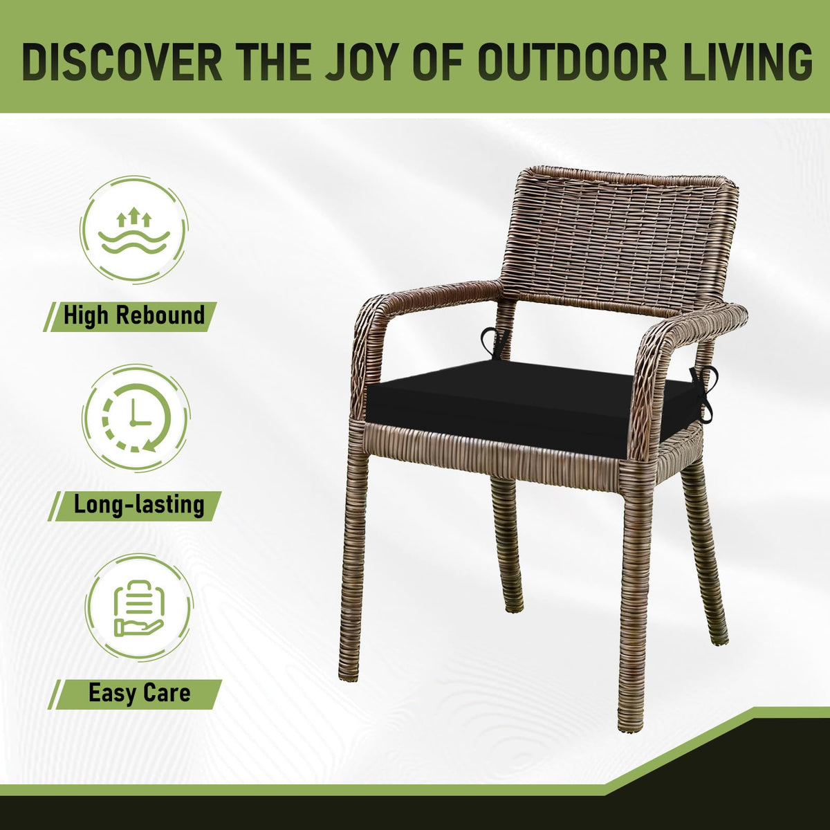 Basic Beyond outdoor cushions easy-care fabric for quick cleaning