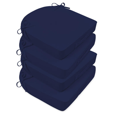 Basic Beyond navy outdoor cushions front view with plush 3-inch thickness for comfort